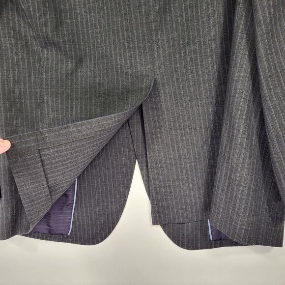 Brooks Brothers Fitzgerald Men's 46R Brooks Cool Grey Striped Jacket Sport Coat - Picture 6 of 15